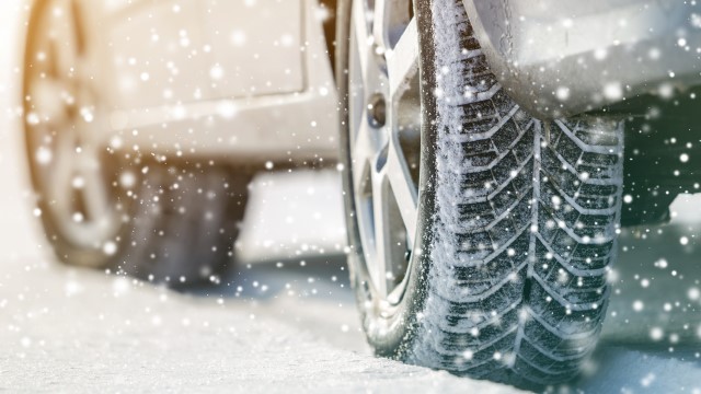 car wheel in snow
